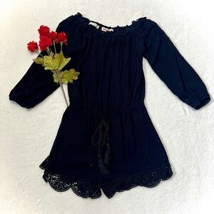 Hot Kiss NWT Black Off Shoulder Riley Romper - Small